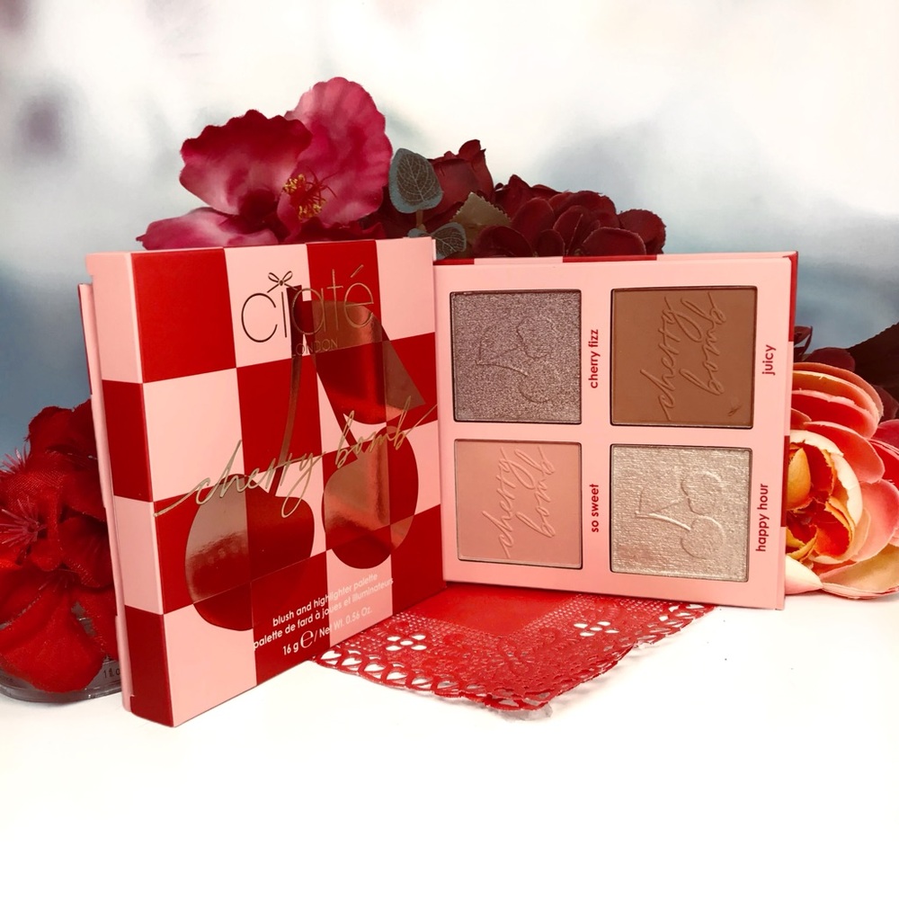 💜 2/$29! Ciate Cherry Bomb Blush & Highlighter Palette Light / M 16g *BNIB